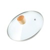 GLEAVI Toughened Glass Pot Lid with Wood Knob Kitchen Cover