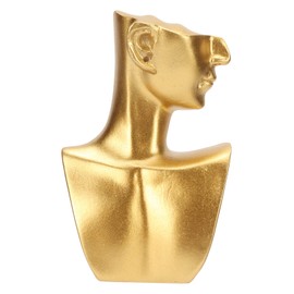 Tomotato Mannequin Bust Jewelry Display Stand, Gold Resin Human Model Necklace Earring Display Holder for Girls Women, Trinket Organizer for Shows Selling Home Decor