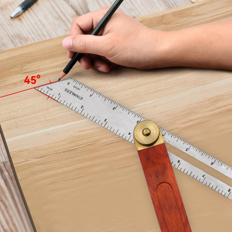 Dewocke Sliding Bevel Gauge, 8 Inch Adjustable Bevel Angle Finder