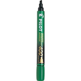 Pilot Marcador Permanente Sca400, Tinta Color Verde, Punta Cincelada, Blíster Con Una Pieza