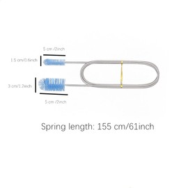 AISIBO Aquarium Filter Hose Brush, Stainless Steel Long Tube Cleaning Brush, Nylon Tube Brush for Fish Tank, Home Kitchen, Glasses Drinking Straws