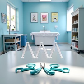 20 Pcs Disposable Umbilical Cord Clamp Birth Hemostatic Materials,Pig Umbilical Cord Clamp for Animals Puppy Kittens Cow Livestock Sheep,Home Birth Supplies kit, White, 1.77 Inch,Pet Midwifery Tools