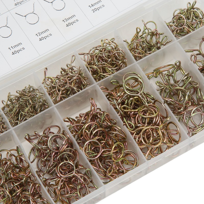 420pcs Fuel Line Spring Wire Clips 10‑Size 5‑14mm Air Tube