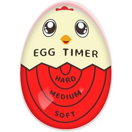 Lasubst Egg Timer for Boiling Eggs That Changes Color When Done, Red