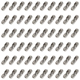 Shapenty Metal Bead Ball Connector Clasp Bulk for Key Chain Necklace Pendant Jewelry Making DIY Craft Light Pulls and Repairing, Fit for 2.4mm Bead Ball Chain, 200PCS (Nickel)