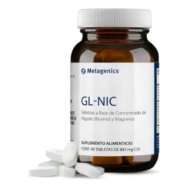 Metagenics Gl-nic Suplemento Magnesio Cromo Zinc 90 Tabs Sin Sabor