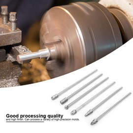 6 Pieces 6 mm Carbide Cutter Set, 1/4 Inch Shank Aluminium Rotary Files Burr Extra Long 150 mm Cutter for Die Sander Bits Drilling