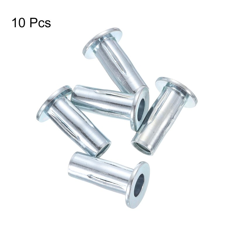 sourcing map M10 Multi-Grip Rivet Nuts, 10pcs Pre-Bulbed Shank Flat