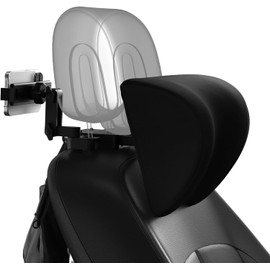 AUEOTUAR Multi-Functional Car Headrest Pillow Memory Foam Car Neck Pillow,Support Cervical vertebrae and Head,Soft Velvet,Adjustable Height and Distance-with Cell Phone/Tablet Holder (Black/A09-2)