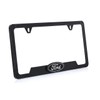 Black Carbon Fiber Vinyl Inlay License Frame with Black &