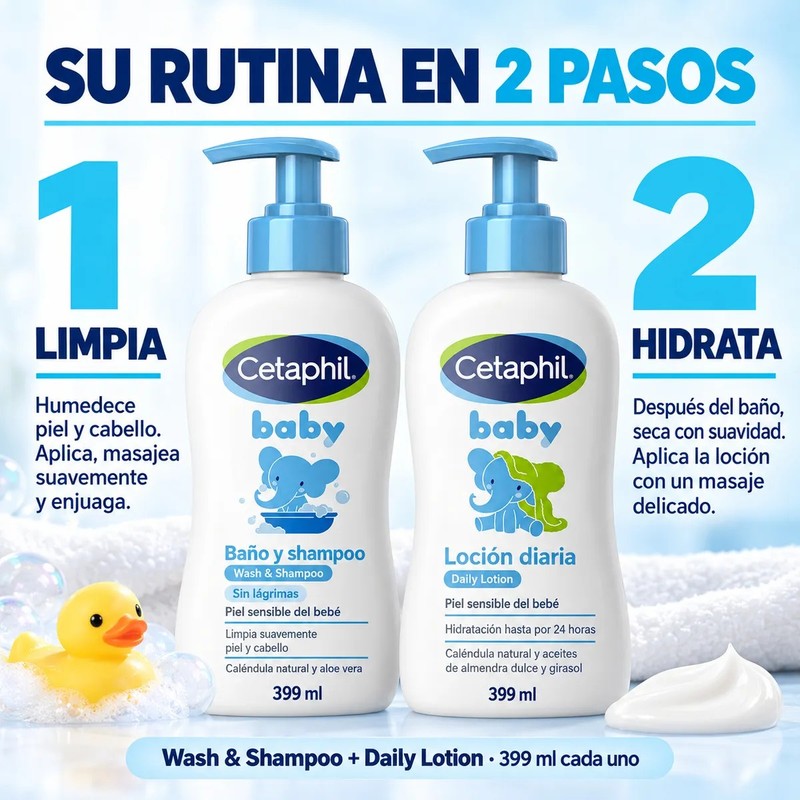 Cetaphil Baby Wash Y Loción Suave Para Piel Sensible 399