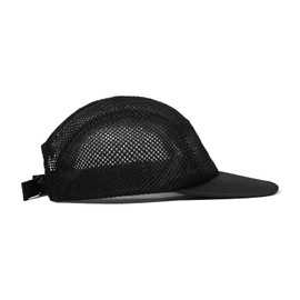 Clakllie Mens 5 Panel Hats Quick Dry Flat Brim Hats Flat Bill Trucker Hats Breathable Summer Mesh Hat Cooling Baseball Cap,Black
