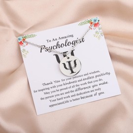 WSNANG Psychologist Necklace Psychology Psychologist Symbol Necklace Thank You Psychotherapist Gifts (Psi NC)