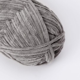 NICEEC Chenille Yarn Light Worsted Weight Yarns for Knitting Fancy Yarn for Crochet Weaving DIY Craft Total Length 110m (120yds, 100g)_Light Gray
