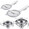 4 Pieces Stainless Steel Funnels with Fine Mesh Strainer, Household