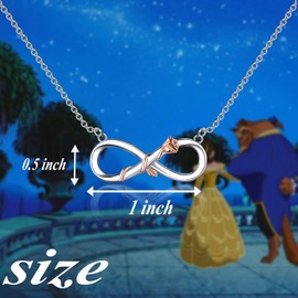 BAUNA Beauty Beast Story Inspired Gift Always Remember You Are Stronger Than You Belle Person Themed Jewelry (Beauty rose necCA)