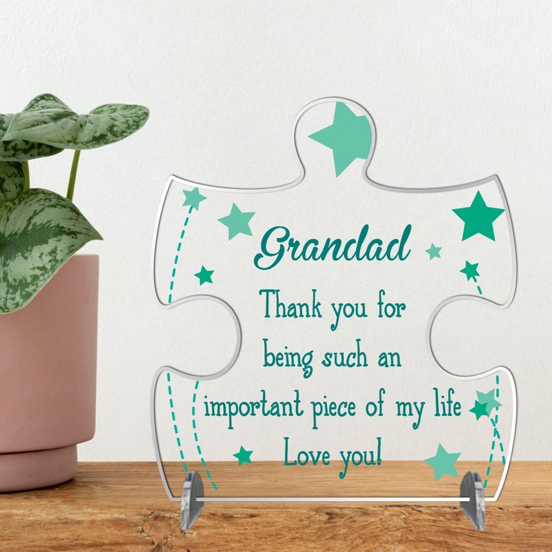 Grandad Puzzle Piece Acrylic Plaque: Heartfelt Father's Day & Birthday