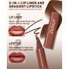 3 Colors Nude Matte Gradient Lipstick and Lip Liner Set,