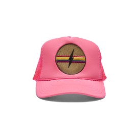 Electric Rainbow Baseball Cap for Men & Women - Adjustable Trucker Hats, Mesh Snapback - Comfortable Summer Pink Trucker Hat