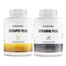 Citrato de Magnesio 220 Cápsulas y Potasio 200 Cápsulas - Citrapack Plus - S&V