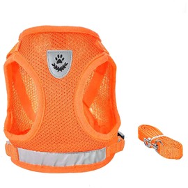 FEimaX Dog Harness and Leash Set, No Pull Soft Mesh Pet Harness for Walking Escape Proof Small Cat Step-in Adjustable Vest with Reflective Strip Fit Puppy Kitten Rabbit