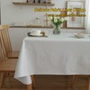 LIBERECOO Vinyl Tablecloth with Flannel Backing, Solid White, Waterproof, Stain-Resistant,