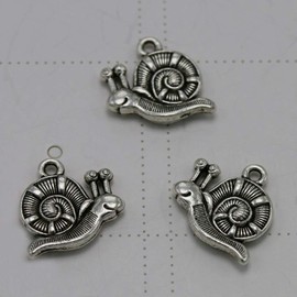 BESTOYARD 10 Pieces 10 Pieces Vintage Antique Silver Charms Snail Pattern Jewellery Making Pendant for Necklace Bracelet Findings DIY