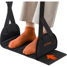 ErGear Airplane Foot Hammock with Wide Hardboard Support, Foot Hammock for Plane Travel with Extended Adjustment Strap, Portable Airplane Foot Rest Travel Essentials for Long Flight
