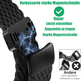 KUBFDL Nylon Watch Strap 20 mm 22 mm Elastic Bracelet with Magnetic Clasp for Men and Women Quick Release Smartwatches Replacement Strap Adjustable Breathable Sports Watch Straps