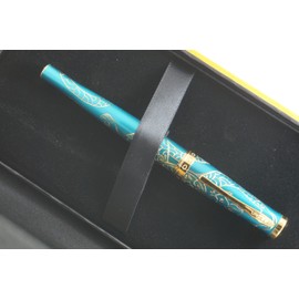 Cross Sauvage Year of The Monkey Tibetan Teal with 23KT Gold Inlays Theme and Appointments with Gel Ink Rollerball Pen (AT0315-22)