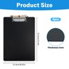 4 Stück A4 Klemmbrett mit Stifthalter,Schwarz Kunststoff Dokumentenmappe,Clipboard zum Aufhängen,Metallklemme,Klemmer