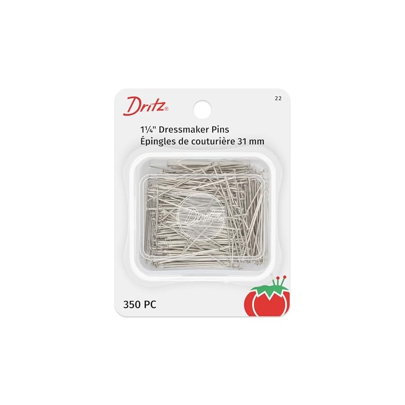 Dritz - 22 alfileres de modista, 350 unidades, níquel