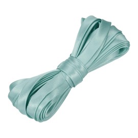 MECCANIXITY Double Fold Bias Tape for Sewing 2/5 Inch x 5.5 Yards Satin Pre-fold Continuous Binding Tape for Seaming Quilting Hemming Binding DIY Crafts, Gray Green