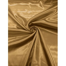 Backdrop King Inc, Shiny Charmeuse Satin Fabric for Wedding Dress/Crafts Costumes/58” Wide/Silky Satin (Gold)