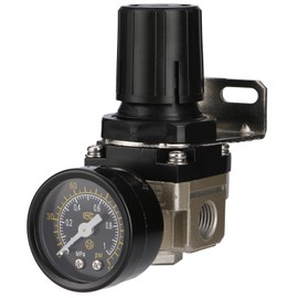 Regulador de presión de compresor de aire de acero inoxidable Airtac AR2000 1/4 pulgadas PT con soporte y calibre 0-160 PSI ajustable