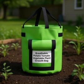 Breathable Plant Growth Bag Medium Green For Growing VegetablesSize: Size Medium, color: Camel brown Color