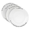 ChitChat Ware Porcelain Dinner Plates, 4Pcs White Round Dessert or