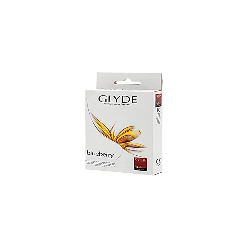 Glyde Ultra Blueberry (Blaubeere) 10 blaue Kondome, vegane Kondome, zertifiziert