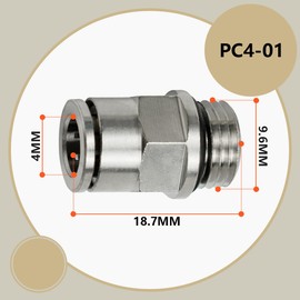 Bwintech 5 Pcs 4mm Tubing OD x 1/8" BSP Male Thread with O-Ring Straight Nickel-Plated Brass Push to Connect Pneumatic Push Lock Fitting