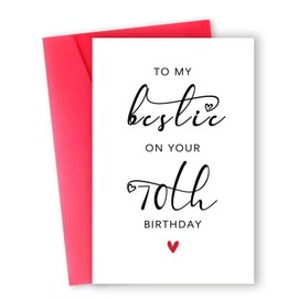 Zyulin Funny 70th Birthday Card for Bestie, Best Friend 70th Birthday Gifts Card for Her Women, 70 Year Old Birthday Gifts for Sister Female Friend, To My Bestie On Your 70th Birthday