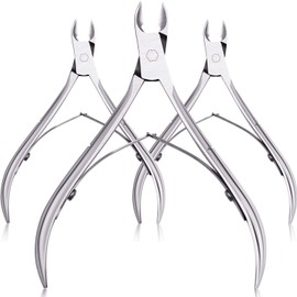 Mudder 3 Packs Cuticle Nippers Cutter Tool Stainless Steel Nail Cuticle Trimmer Remover with Pointed Blade Scissors Pedicure Manicure Tool for Fingernails Nails Care and Toenails(Silver)