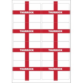 Thurrock England Flag Rectangular Matt Paper Stickers A4 Sheet of 8 (Each Sticker is 99mm x 68mm)