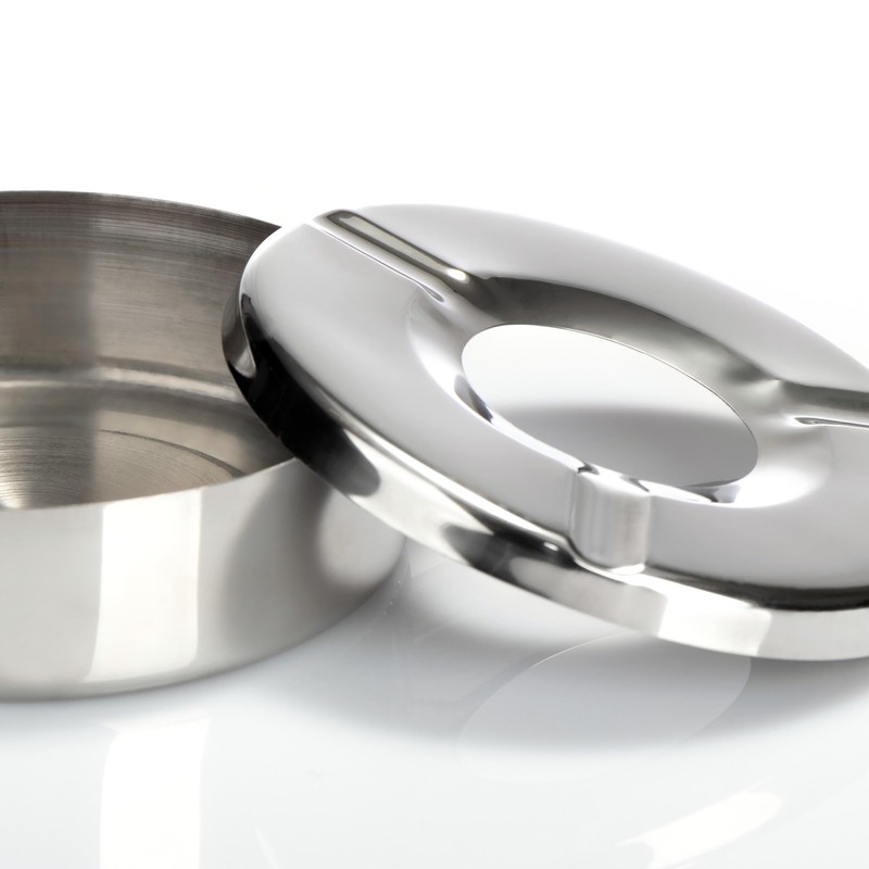 com-four® 3x Ashtray made of stainless steel - Wind ashtray
