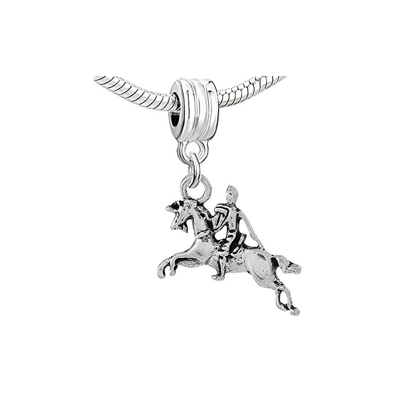 Sexy Sparkles Knight on Horse Dangle Charm Bead for Snake