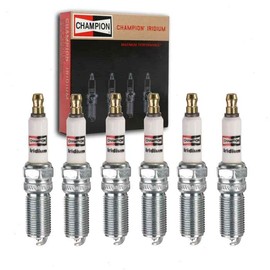 6 pc Champion Iridium Spark Plugs compatible with Lincoln Aviator 3.0L V6 2020