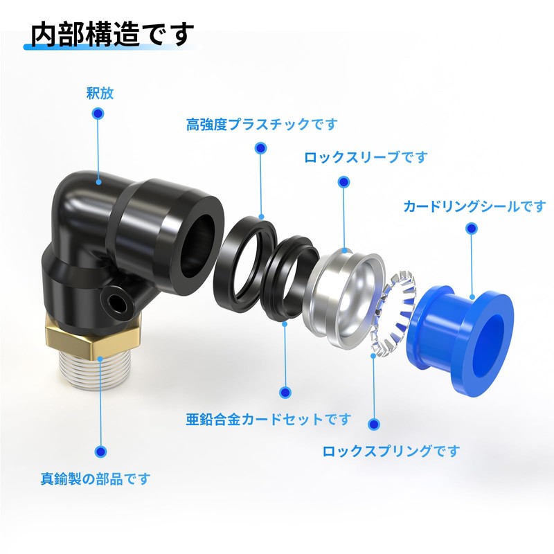 TAILONZ PNEUMATIC Male Elbow 10mm Tube OD x 1/4 Push