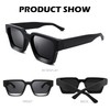 Braylenz Retro Square Sunglasses for Men Women Thick Frame Chunky
