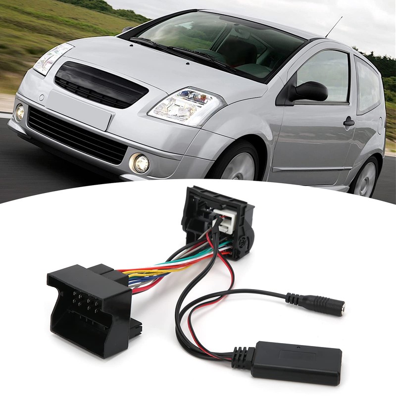 Qiilu 12 Pin 12V Bluetooth Aux Input Cable Aux In