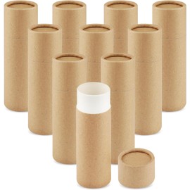 10 tubos de cartón de gran tamaño de 25 g/0.8 oz para bálsamo labial de papel de krafts, tubo redondo de cartón, tubo de soporte para contenedores vacíos, para bricolaje, desodorante, loción cosmética