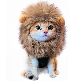 VPOUERY Lion Mane Wig for Cat Cat Costume Puppy Costume Funny Pet Cat Costume Washable Costume Lion Hair Courage Kitten Cat Fancy Dress Funny Pet Clothing Accessories